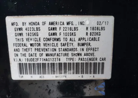 2017 Acura Ilx Premium Package/Technology Plus Package z USA, uszkodzony, nr VIN 19UDE2F71HA012278